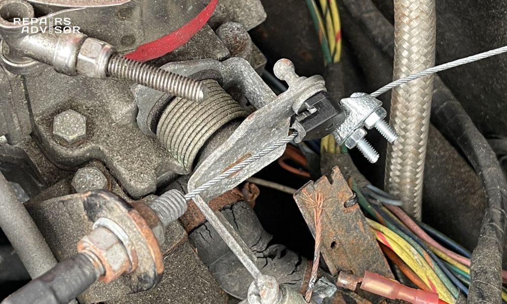 Damaged accelerator cable