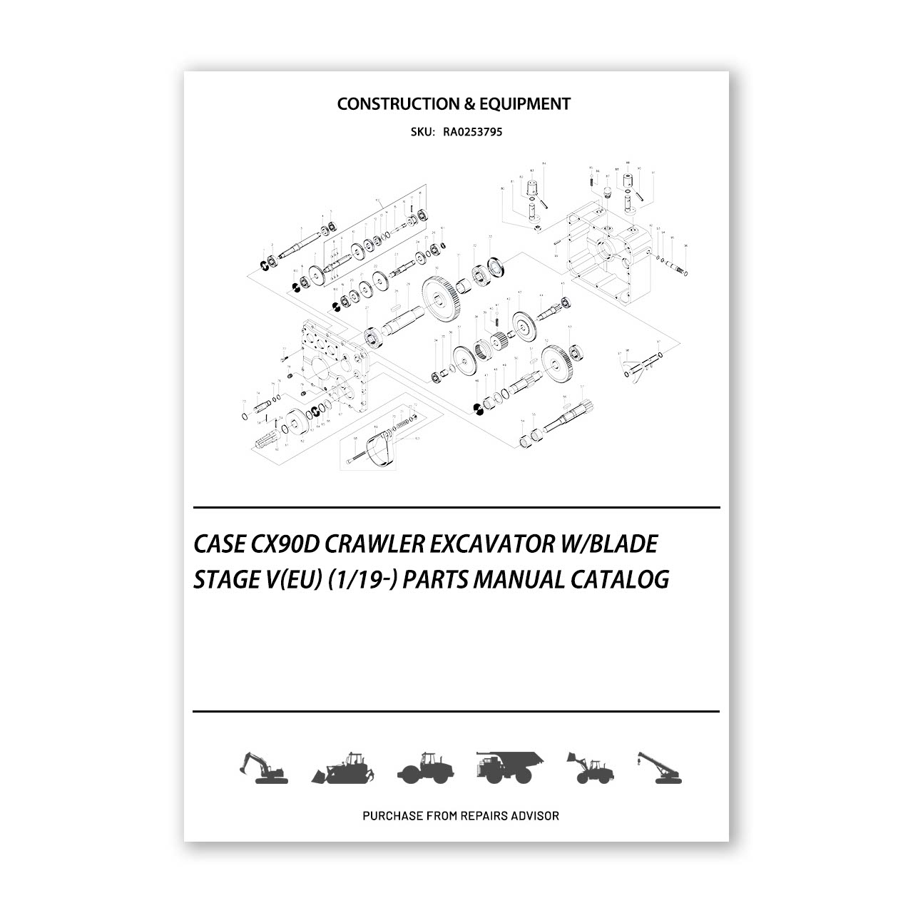 Case Cx90D Crawler Excavator Parts Manual Catalog