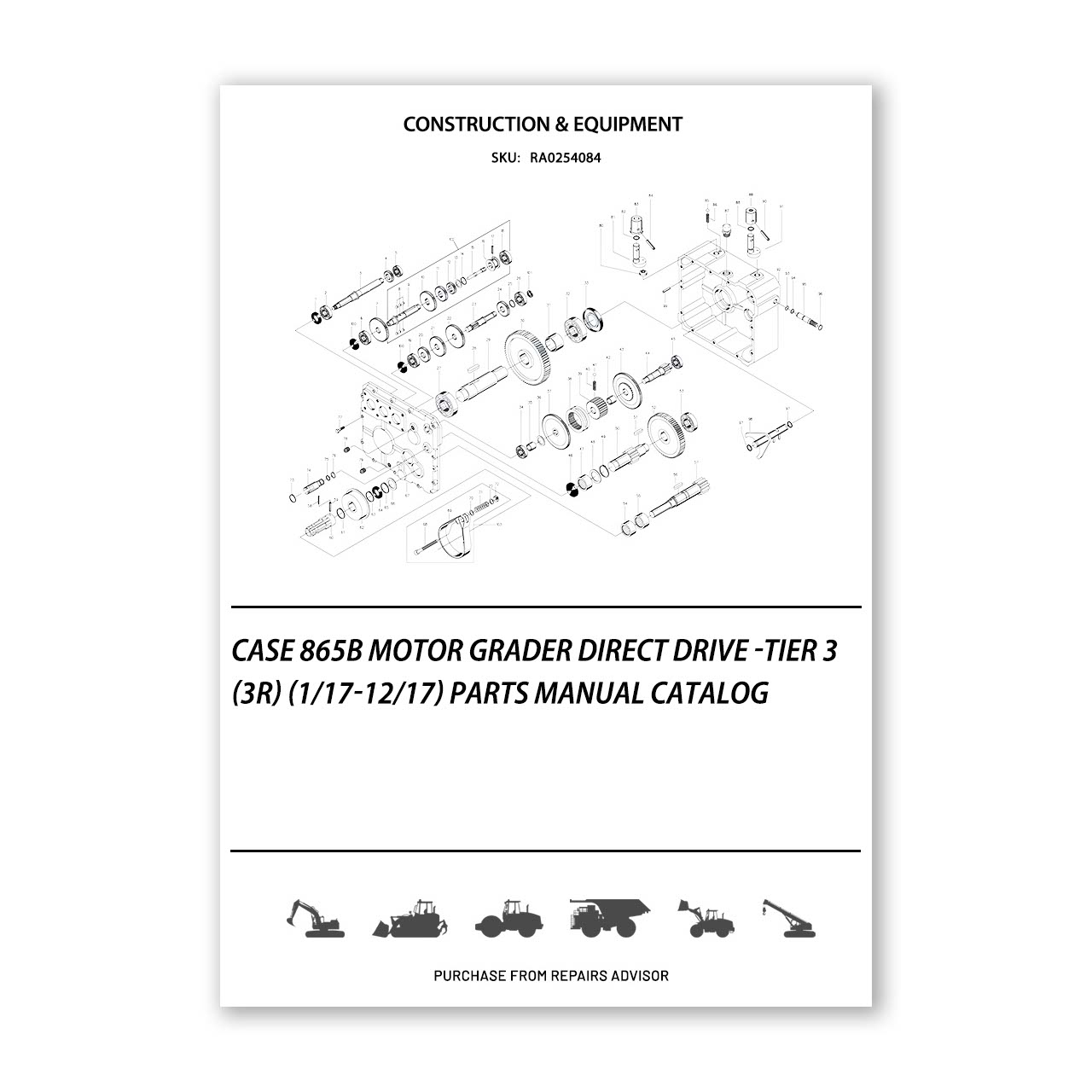 Case 865B Motor Grader Parts Manual Catalog