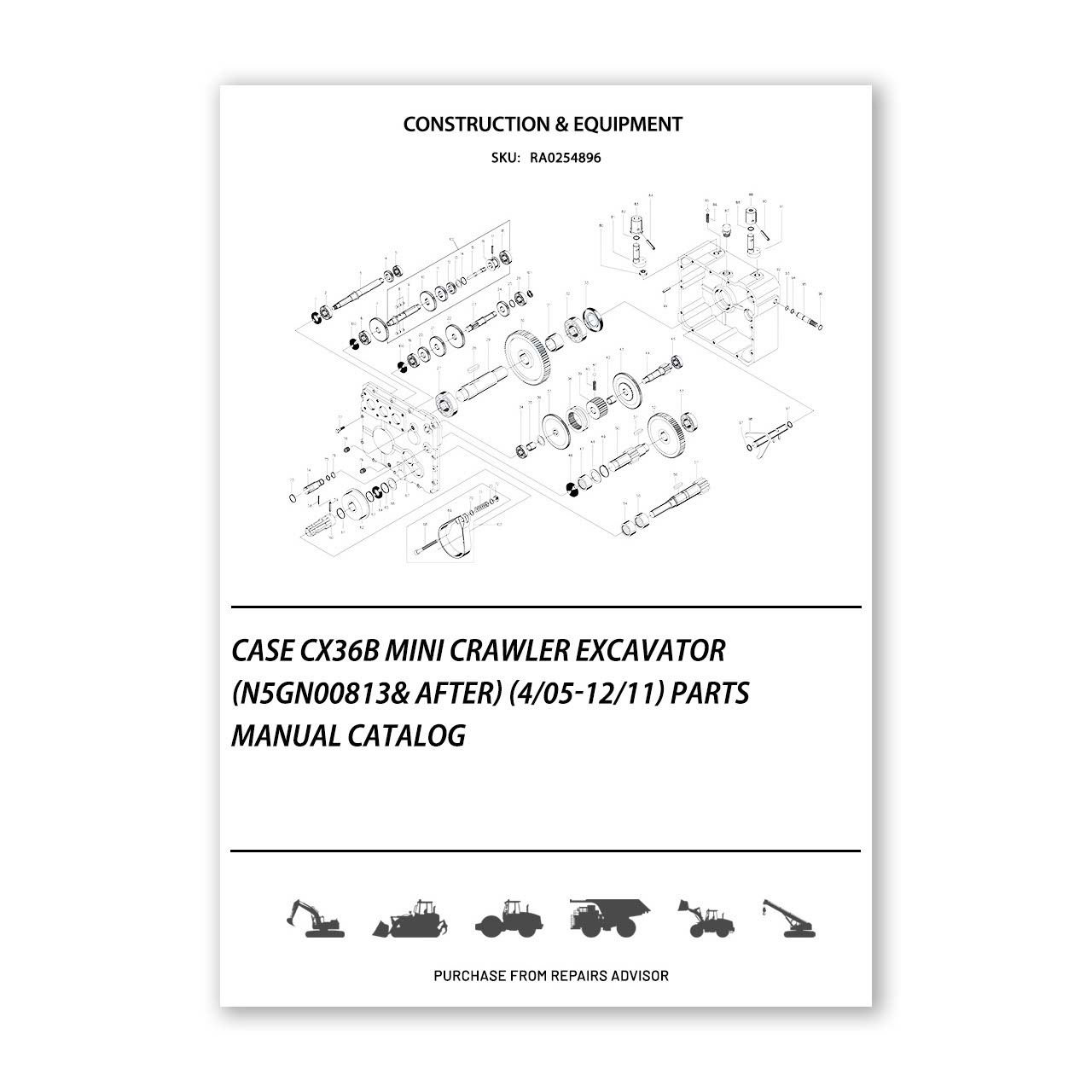 Case Cx36B Mini Crawler Excavator Parts Manual Catalog