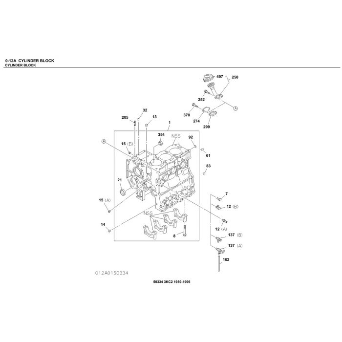 ISUZU 3KC2 1989-1996 Industrial Engines Parts Catalog Manual