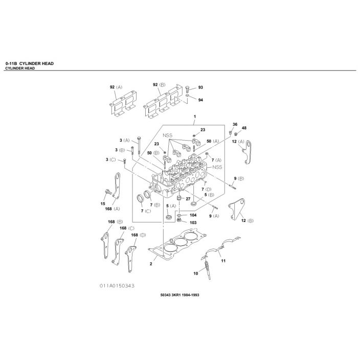 ISUZU 3KR1 1984-1993 Industrial Engines Parts Catalog Manual