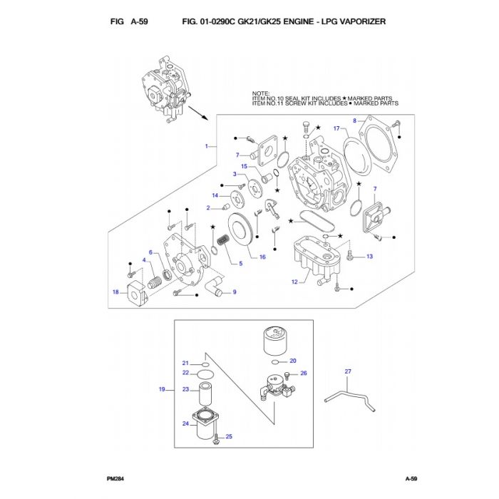 Komatsu FG25T-16 USA SN A413801-UP Parts Catalog Manual
