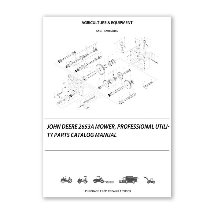 John Deere 2653A Mower Professional Utility Parts Catalog Manual