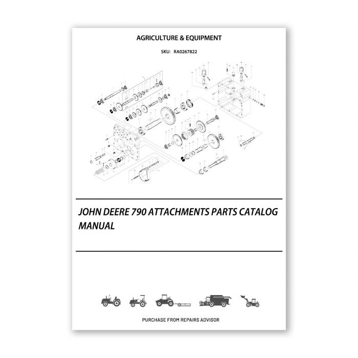 John Deere 790 Attachments Parts Catalog Manual