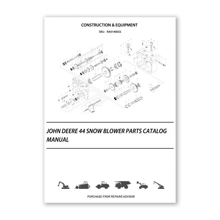 John Deere 44 Snow Blower Parts Catalog Manual