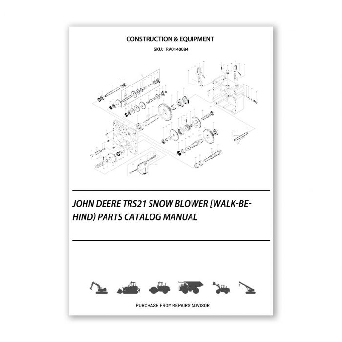 John Deere Trs21 Snow Blower Parts Catalog Manual